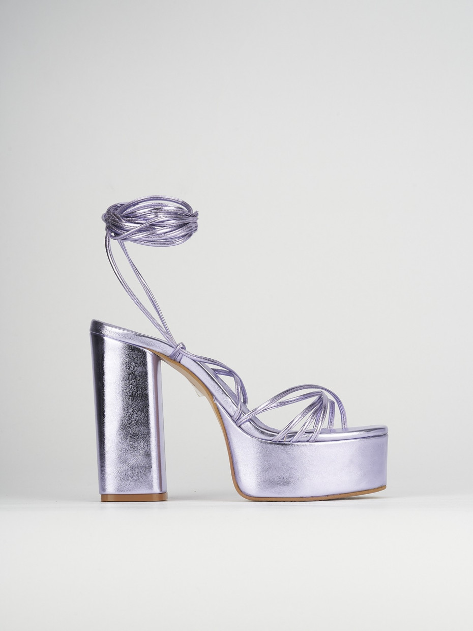 High heel sandals heel 11 cm pink leather