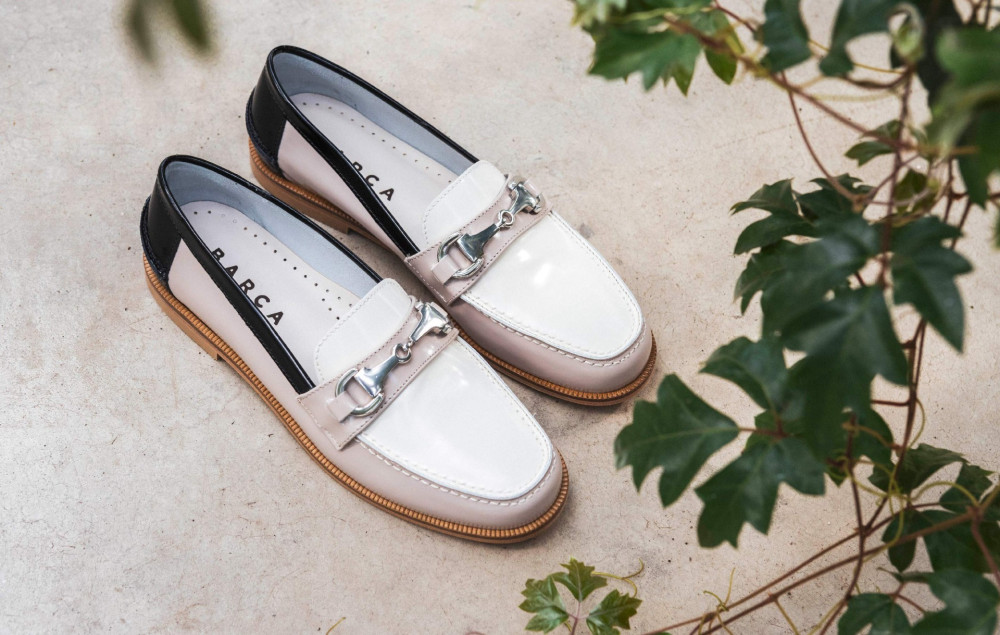 Mocasines tacón 2 cm beis cuero