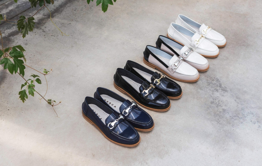 Mocasines tacón 2 cm azul cuero