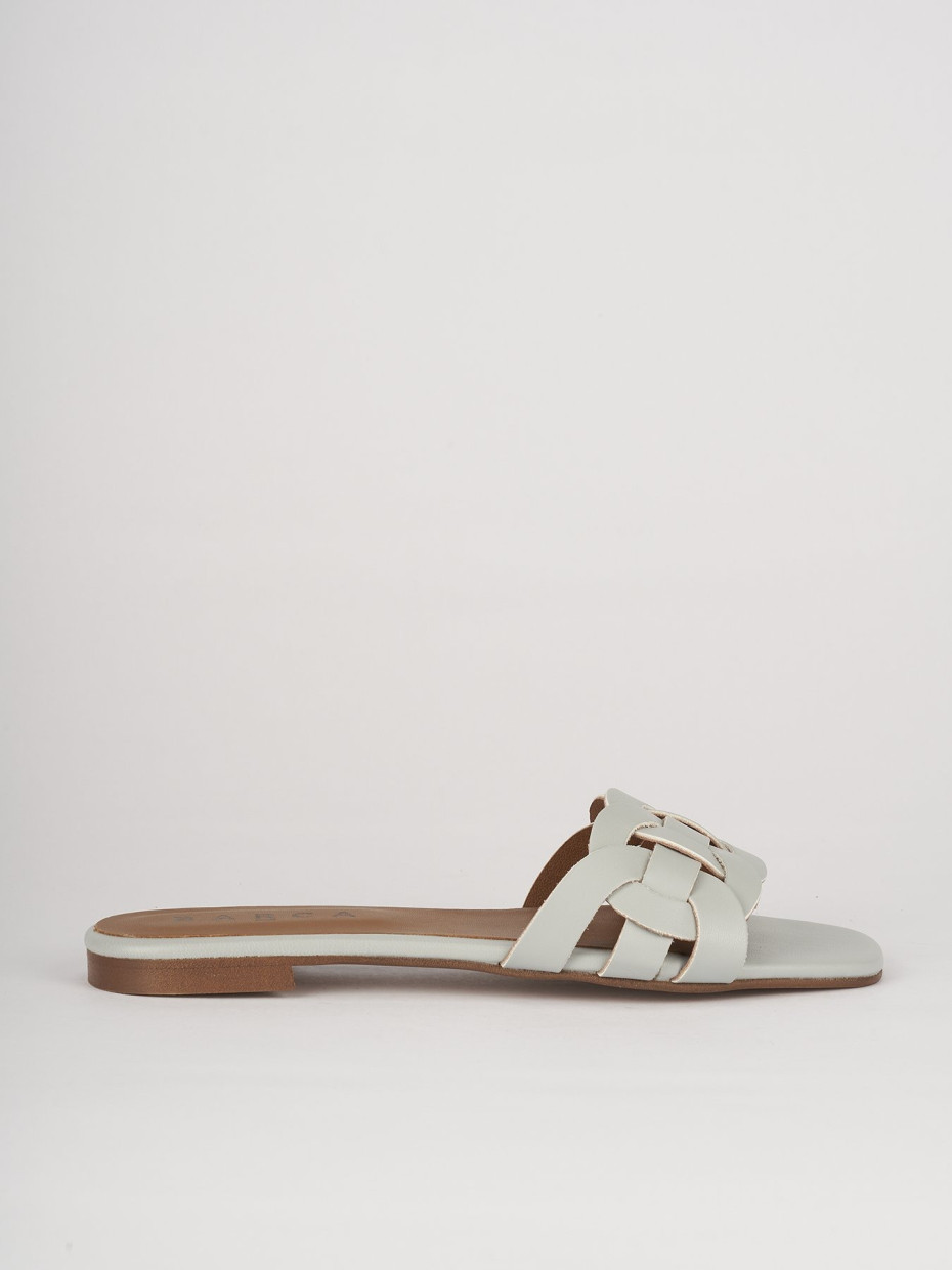 Mules tacón 1 cm turquesa cuero
