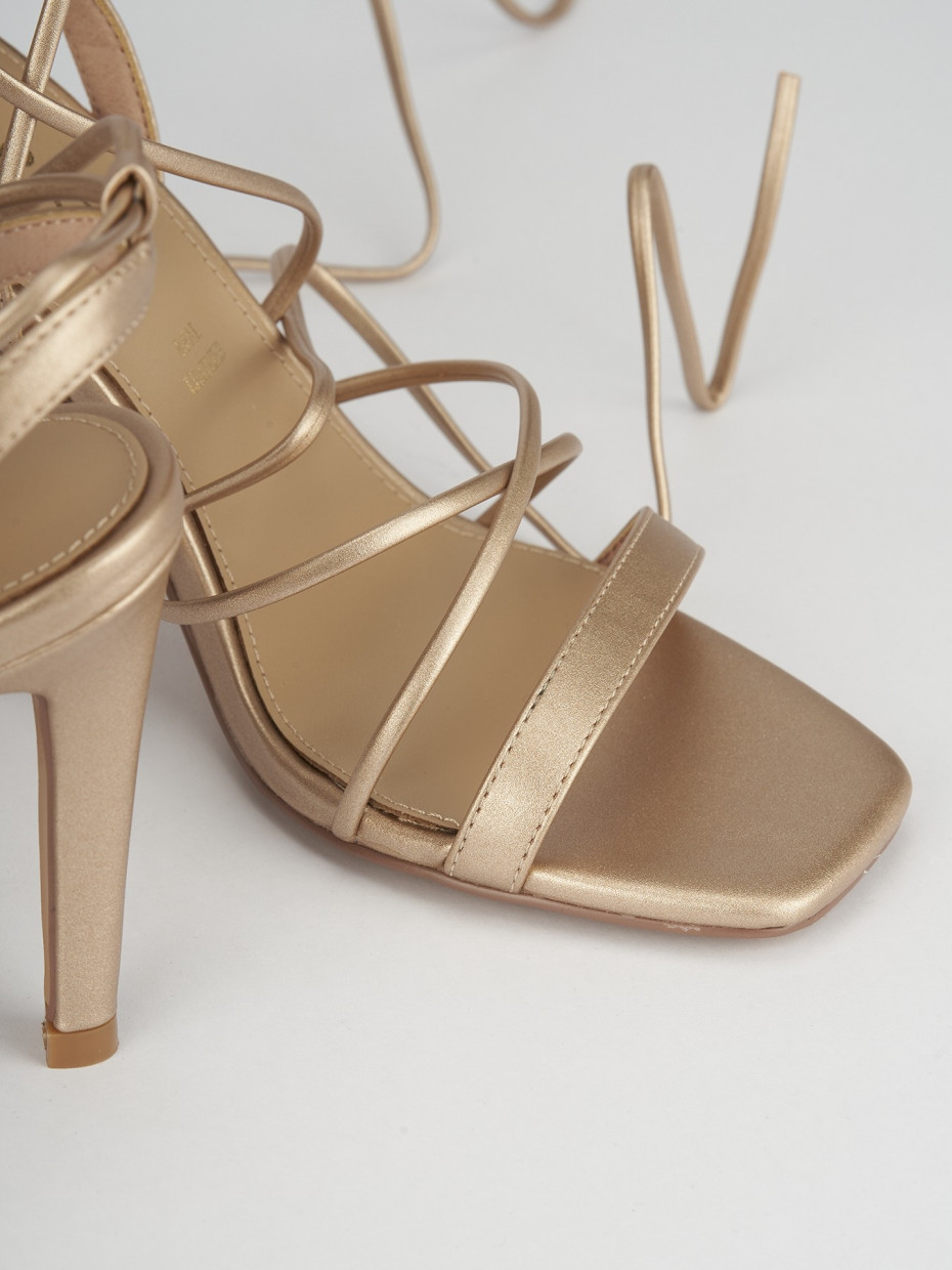 High heel sandals heel 8 cm bronze leather