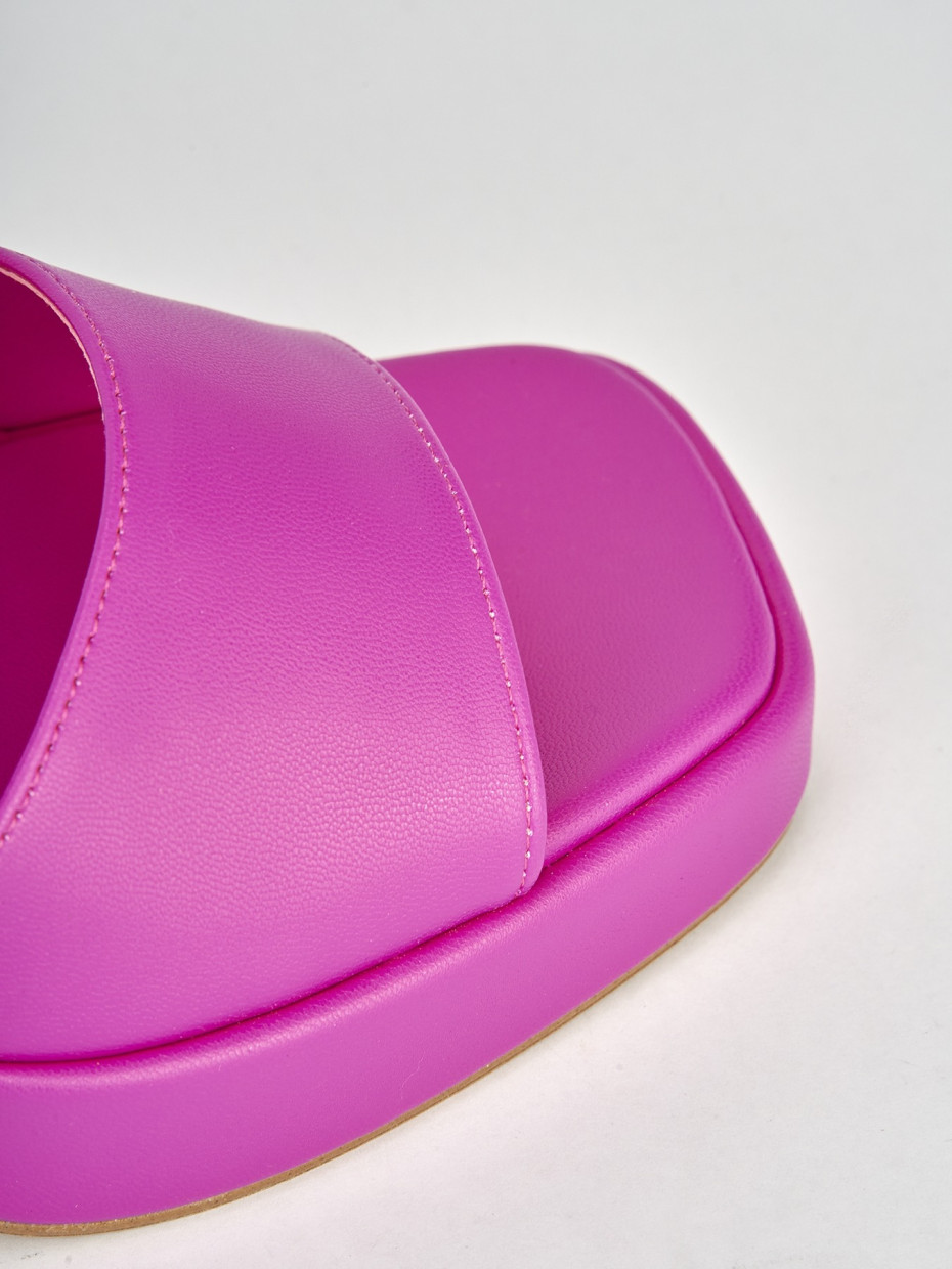 High heel sandals heel 7 cm pink leather