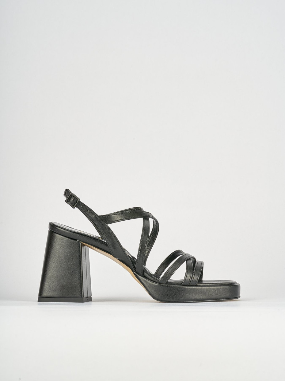 Sandali tacco 8cm pelle nero