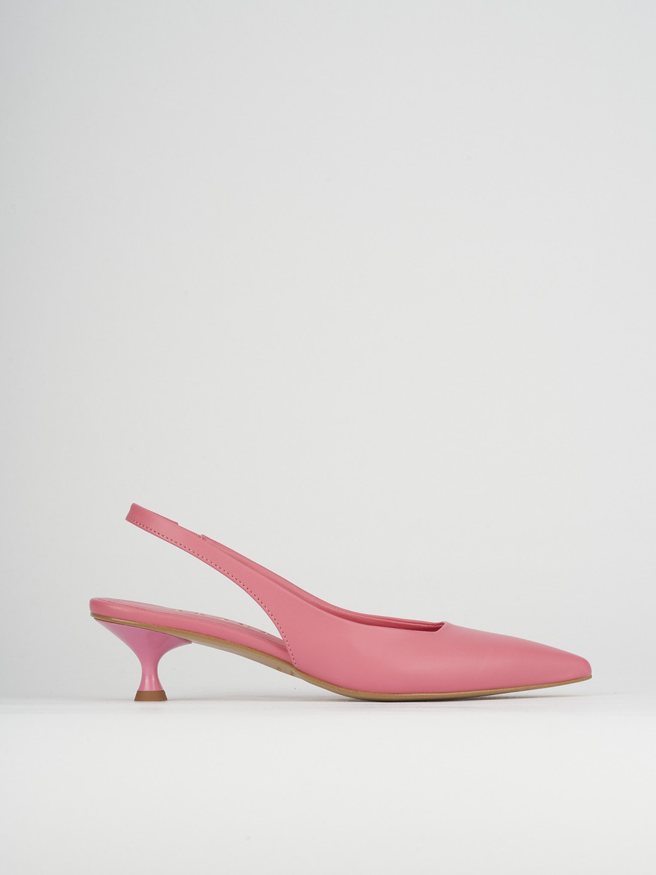 Pumps heel 5 cm pink leather