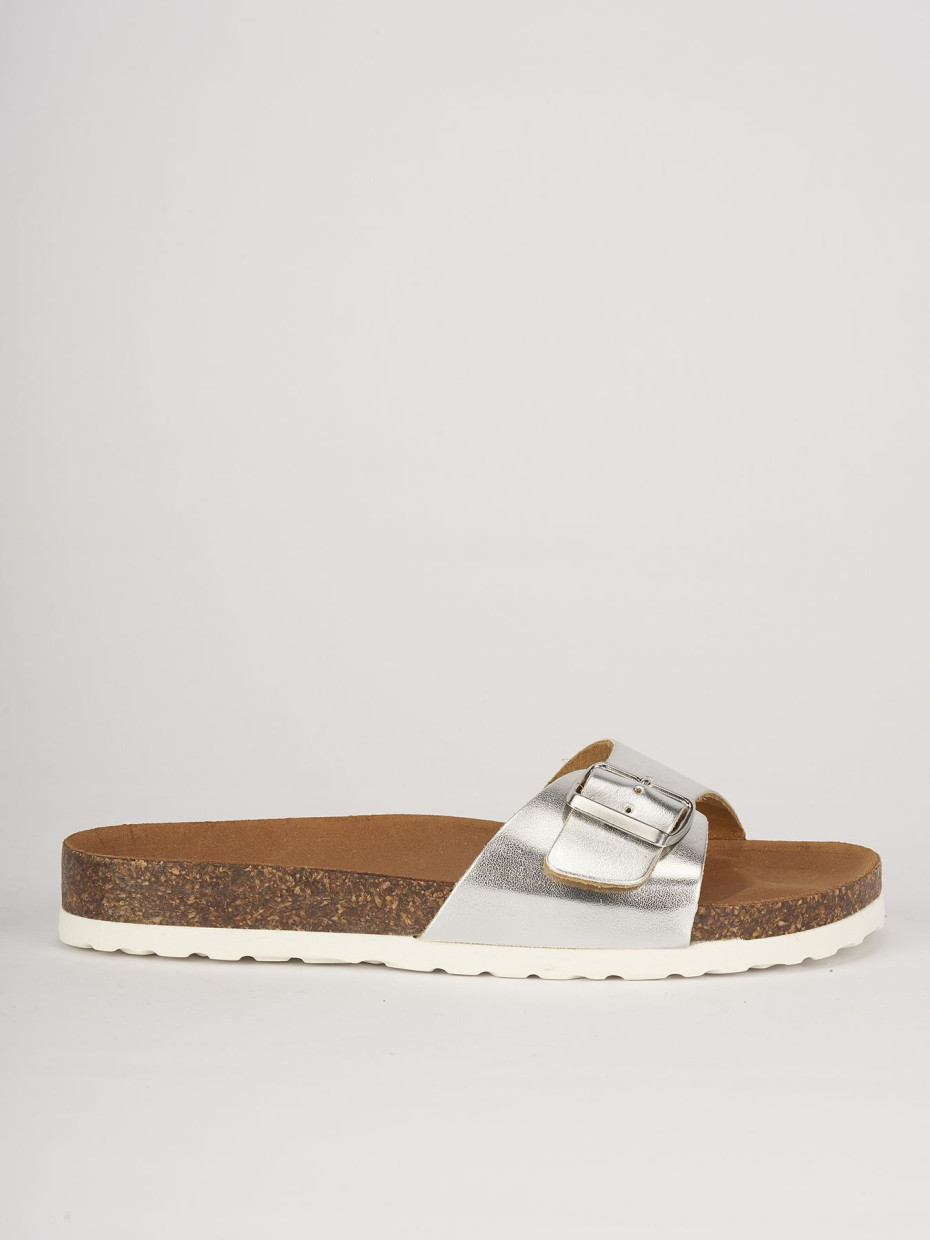 Mules plata cuero