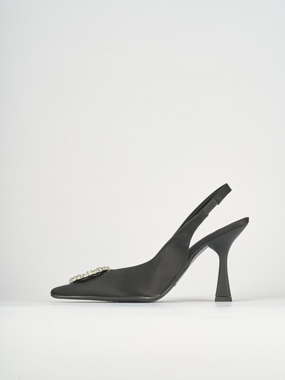 Pumps heel 9 cm black satin