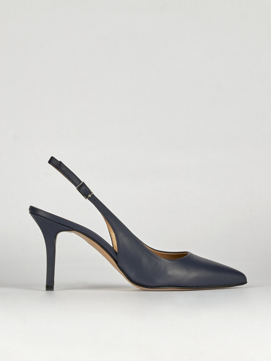Pumps heel 7 cm blu leather