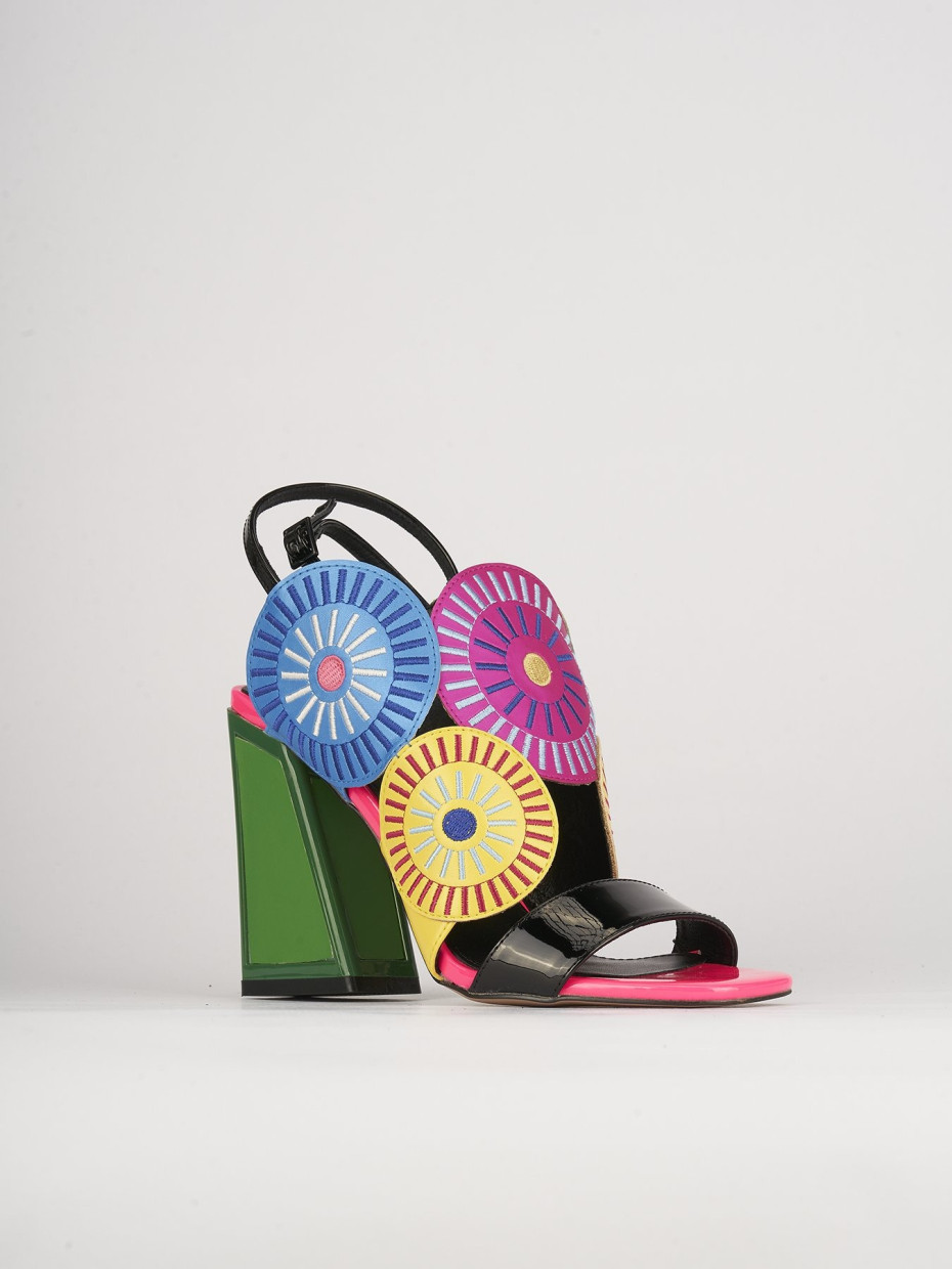 Sandalias de tacón alto tacón 11 cm multicolor cuero