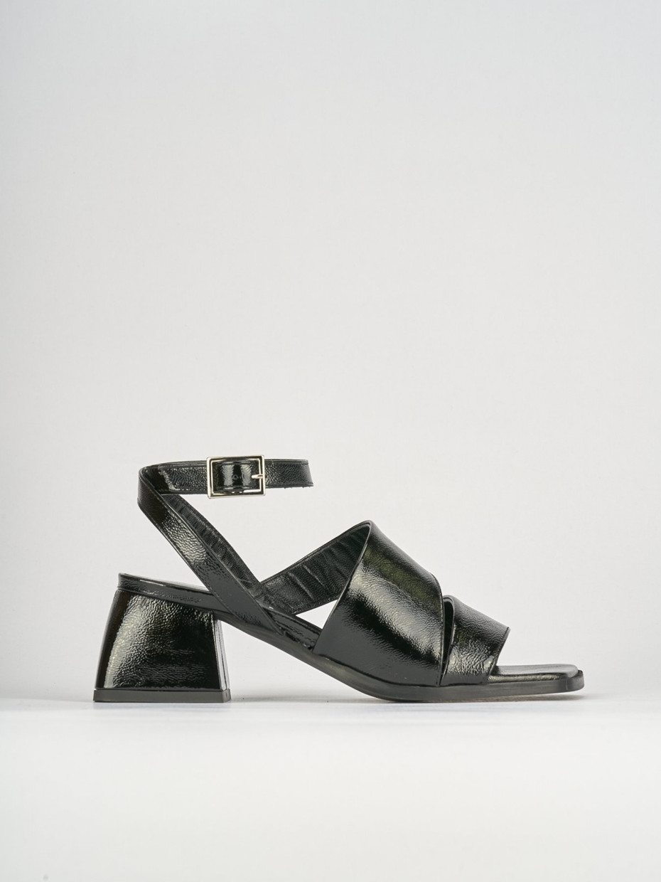 Sandali tacco 5cm pelle nero