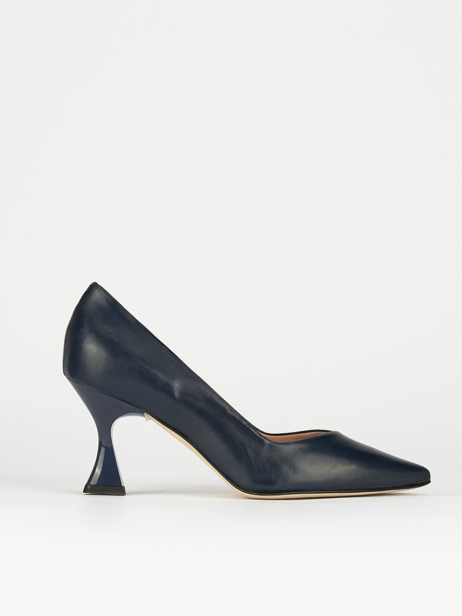 Pumps heel 7 cm blu leather