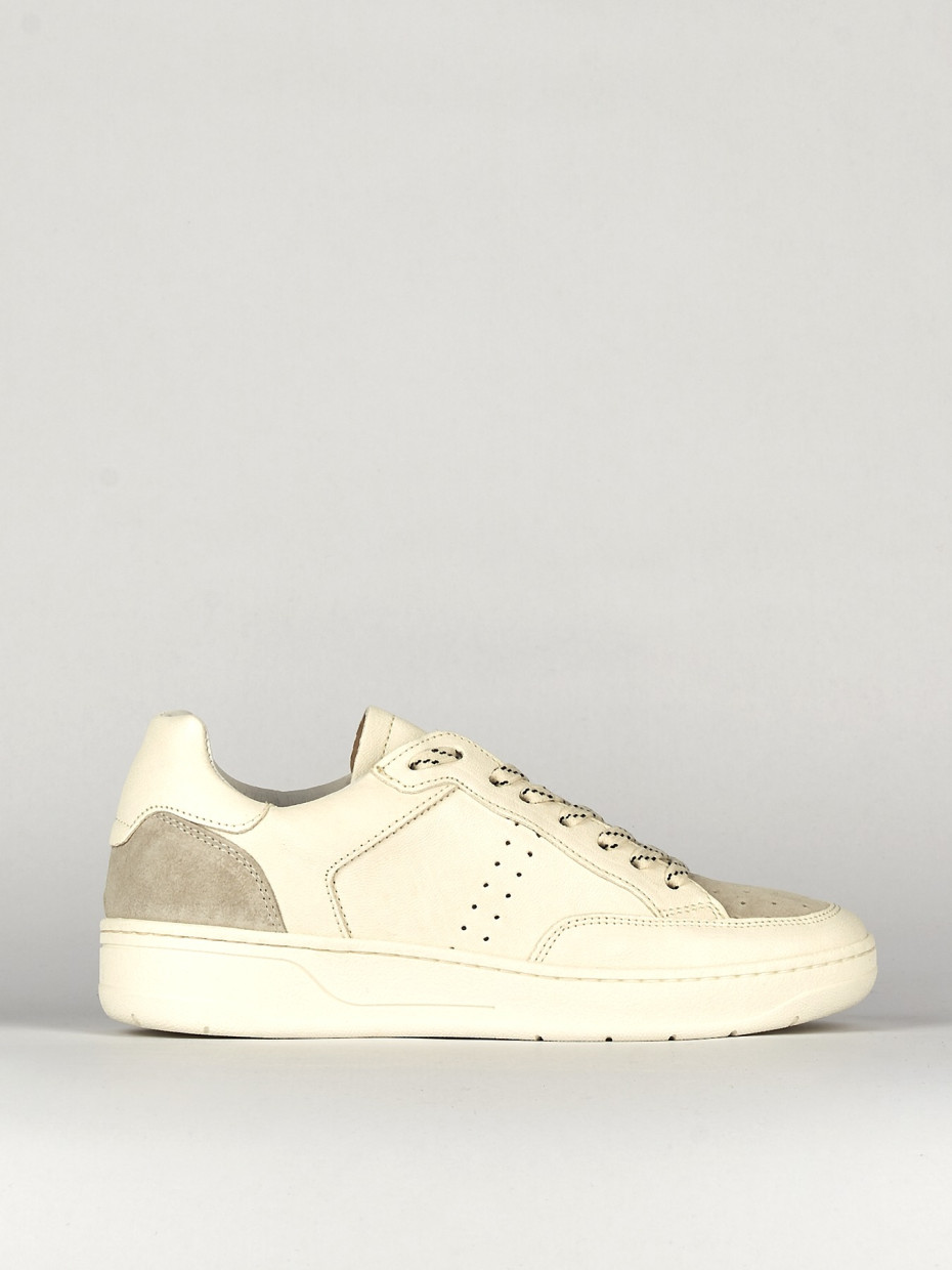 Zapatillas deportivas tacón 1 cm blanco cuero