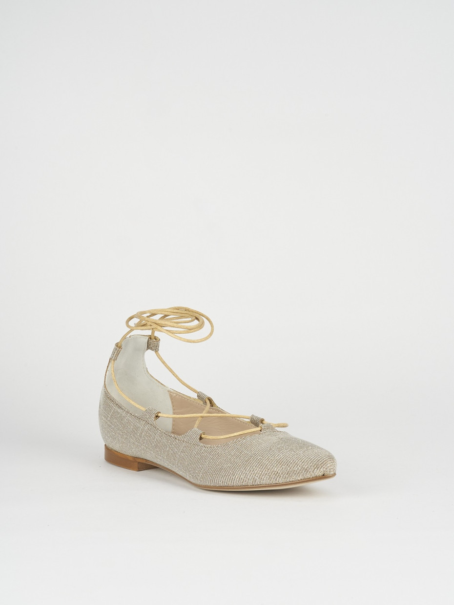Bailarinas tacón 1 cm beis cuero