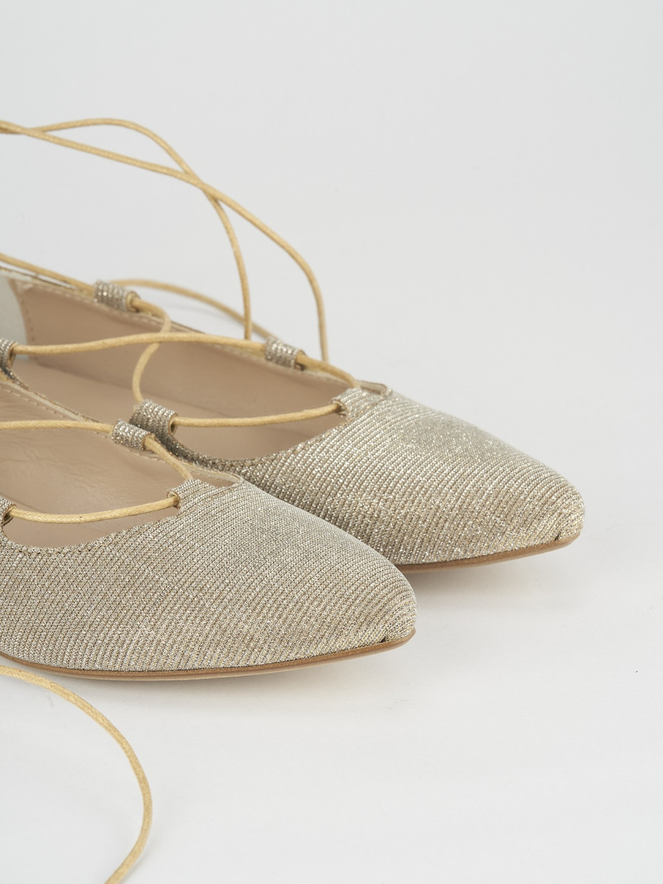 Bailarinas tacón 1 cm beis cuero