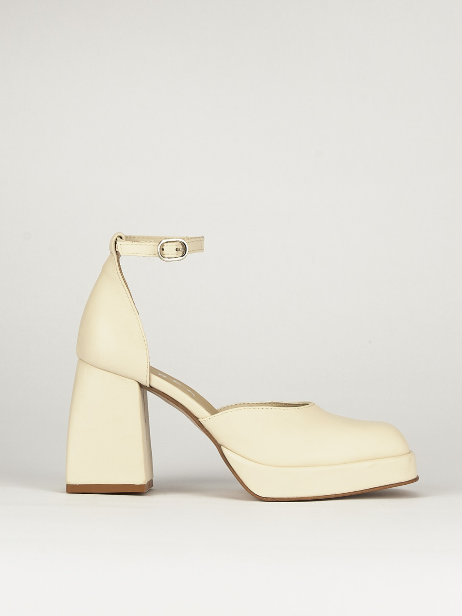Pumps heel 8 cm white leather