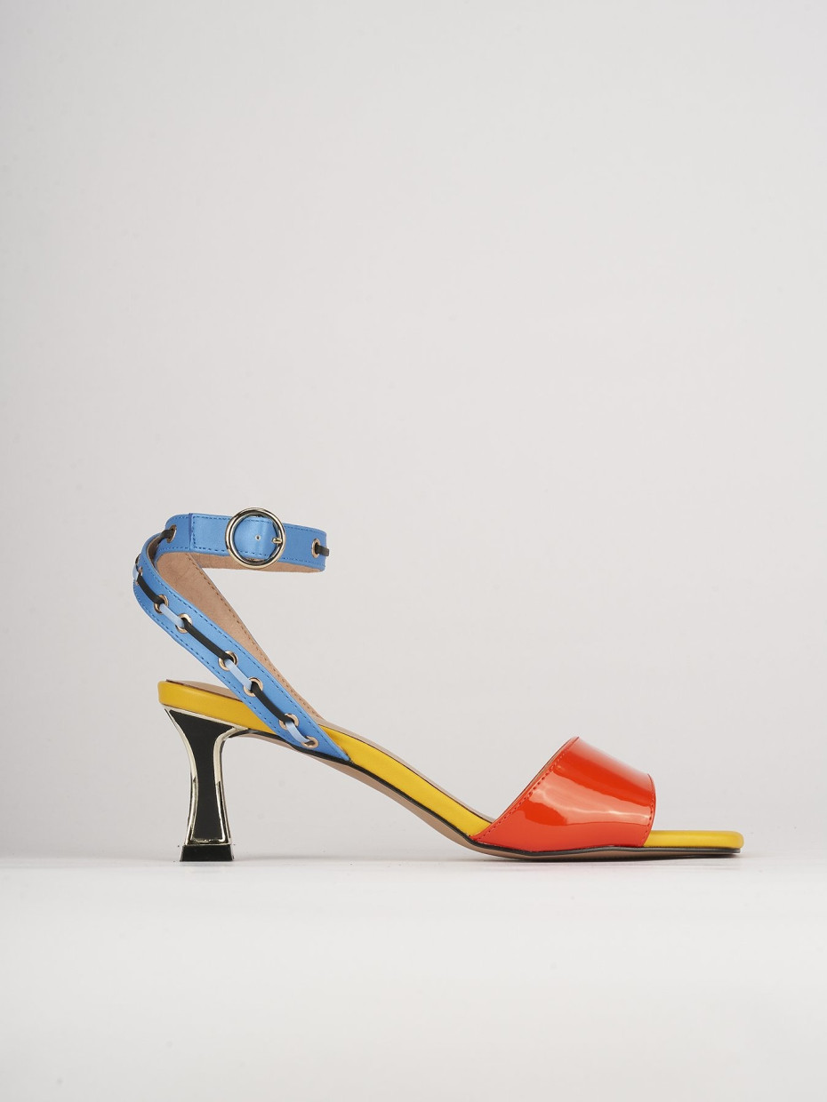Sandalias de tacón alto tacón 5 cm multicolor cuero