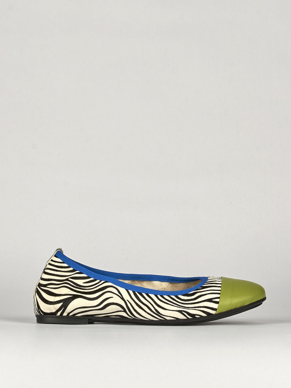Bailarinas tacón 1 cm multicolor cuero