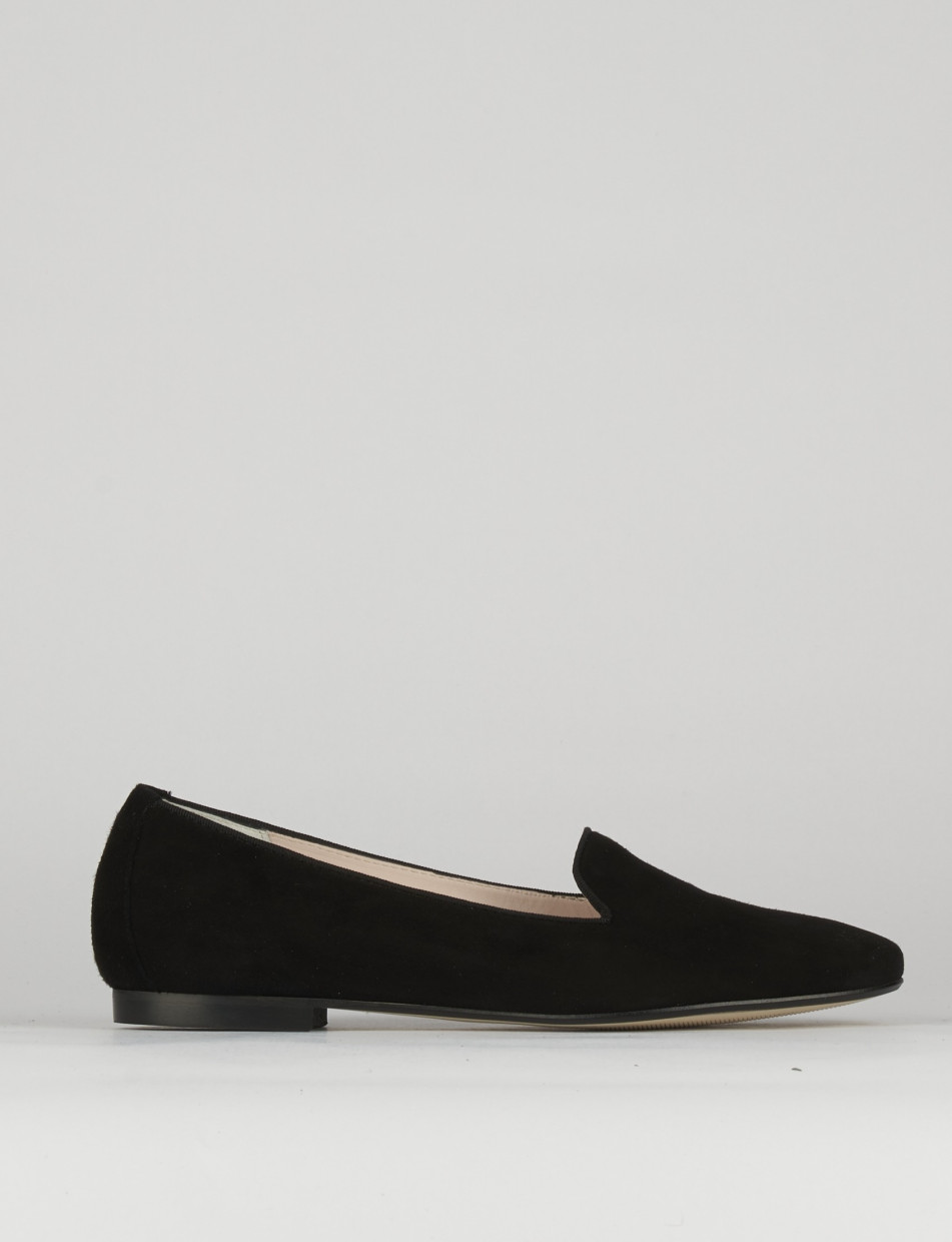 Bailarinas tacón 1 cm negro ante