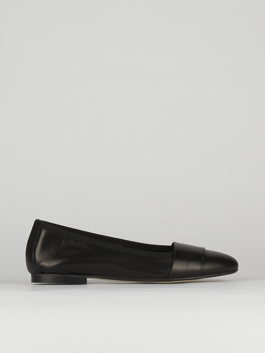 Bailarinas tacón 1 cm negro cuero