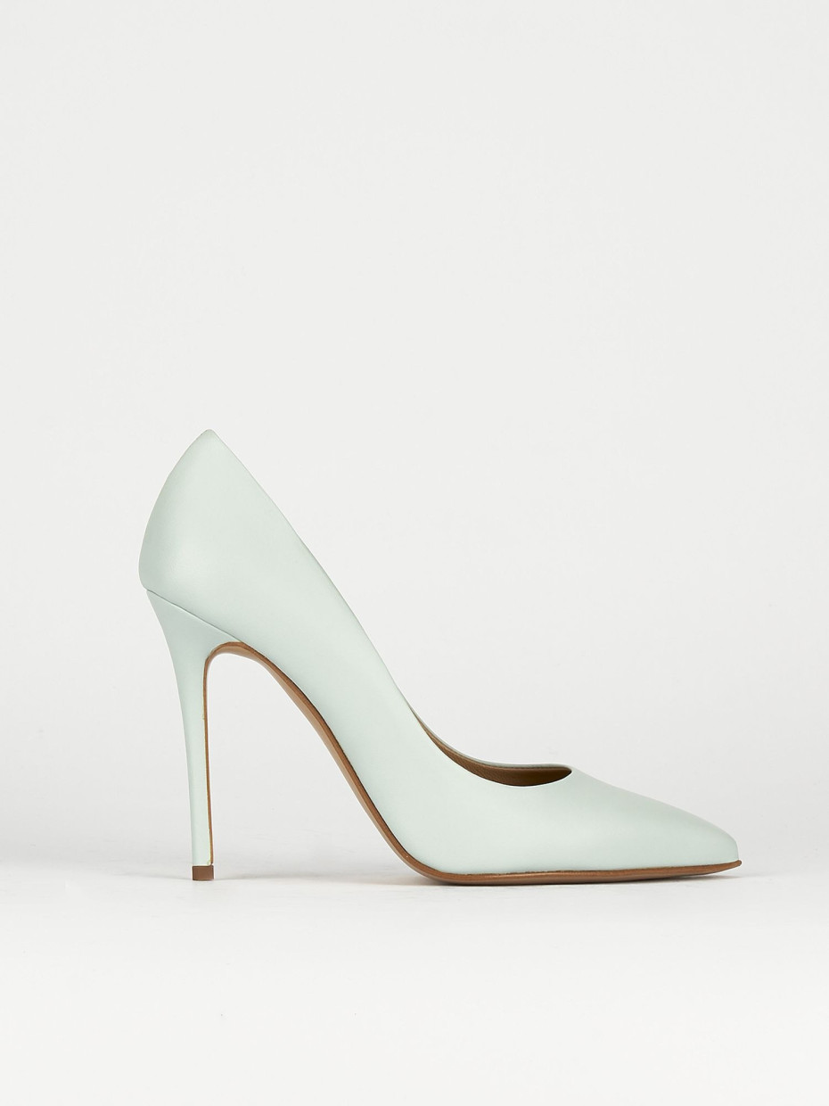Pumps heel 11 cm light blue leather