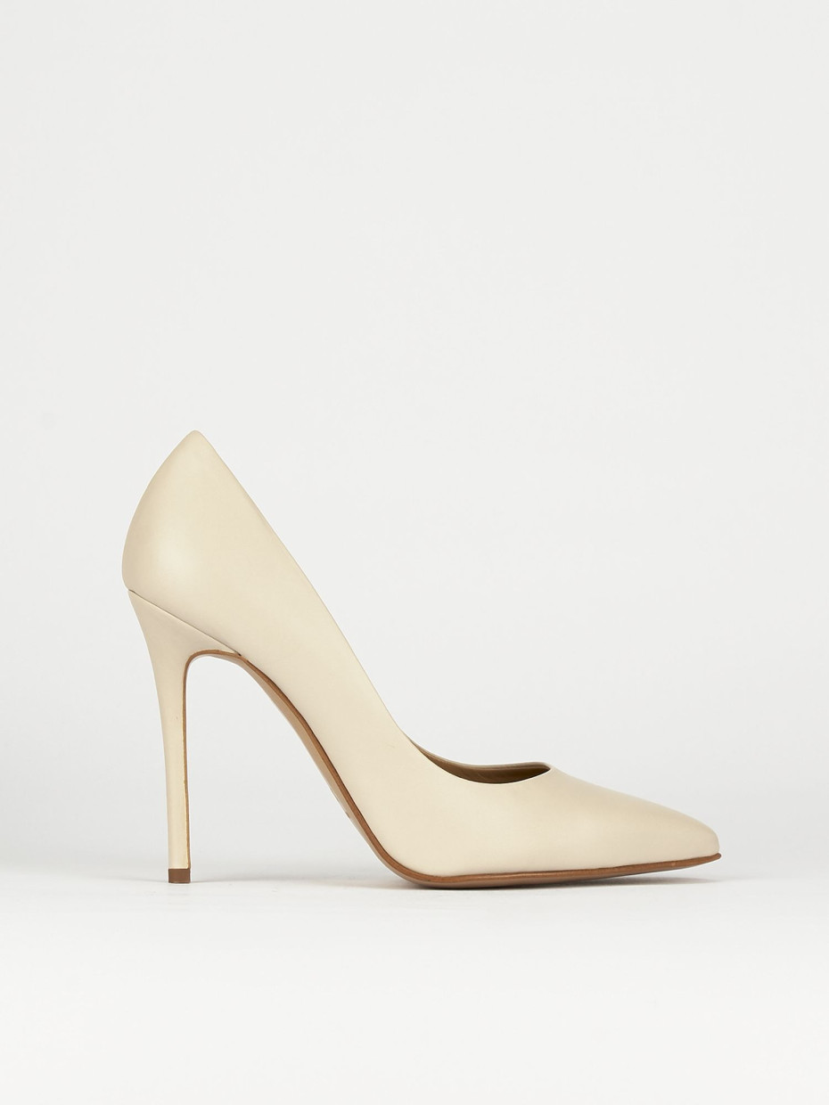 Pumps heel 11 cm beige leather