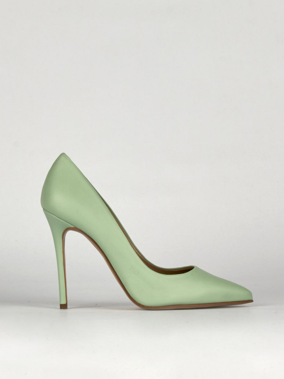 Pumps heel 11 cm green leather