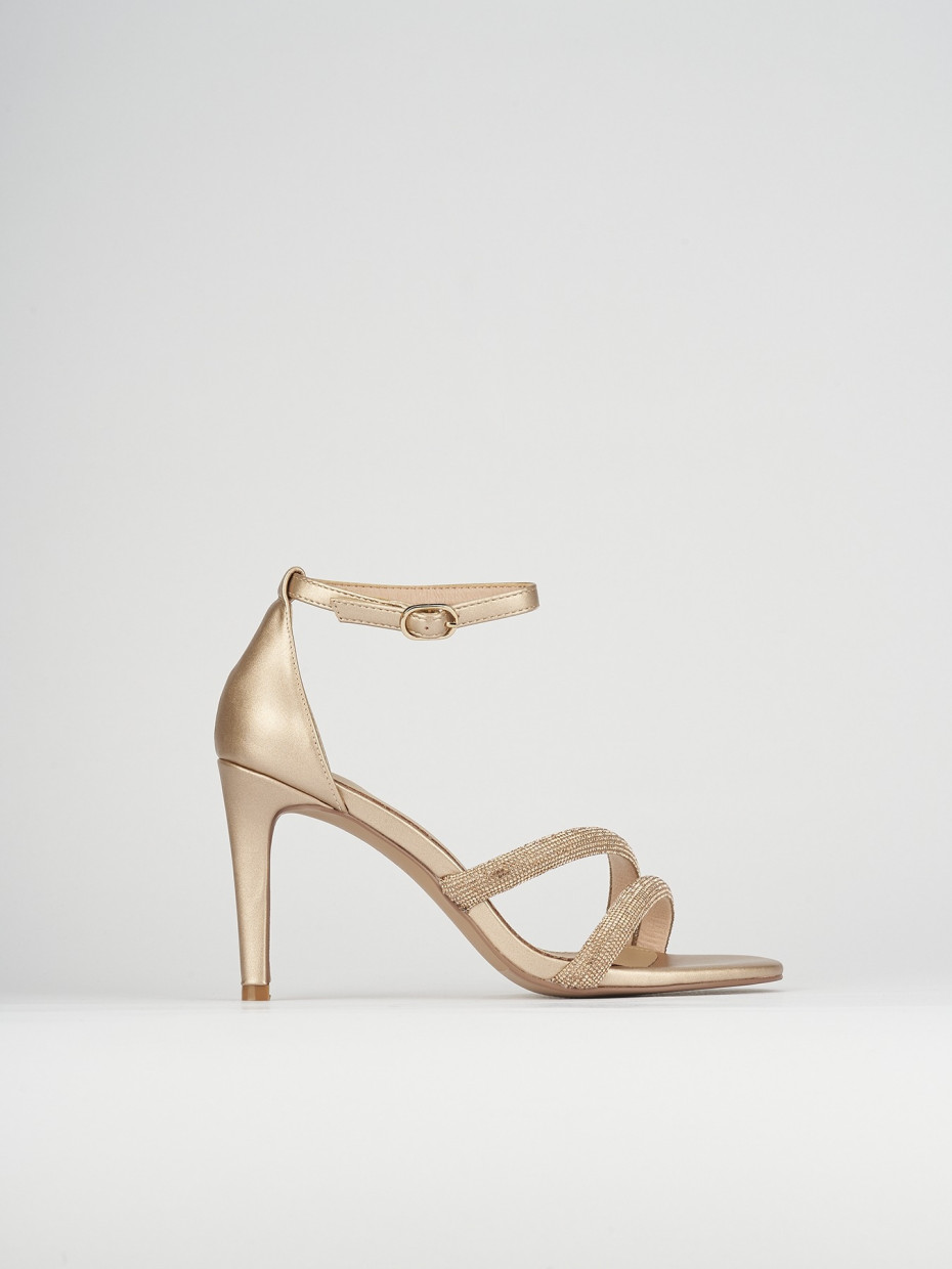 High heel sandals heel 8 cm pink leather