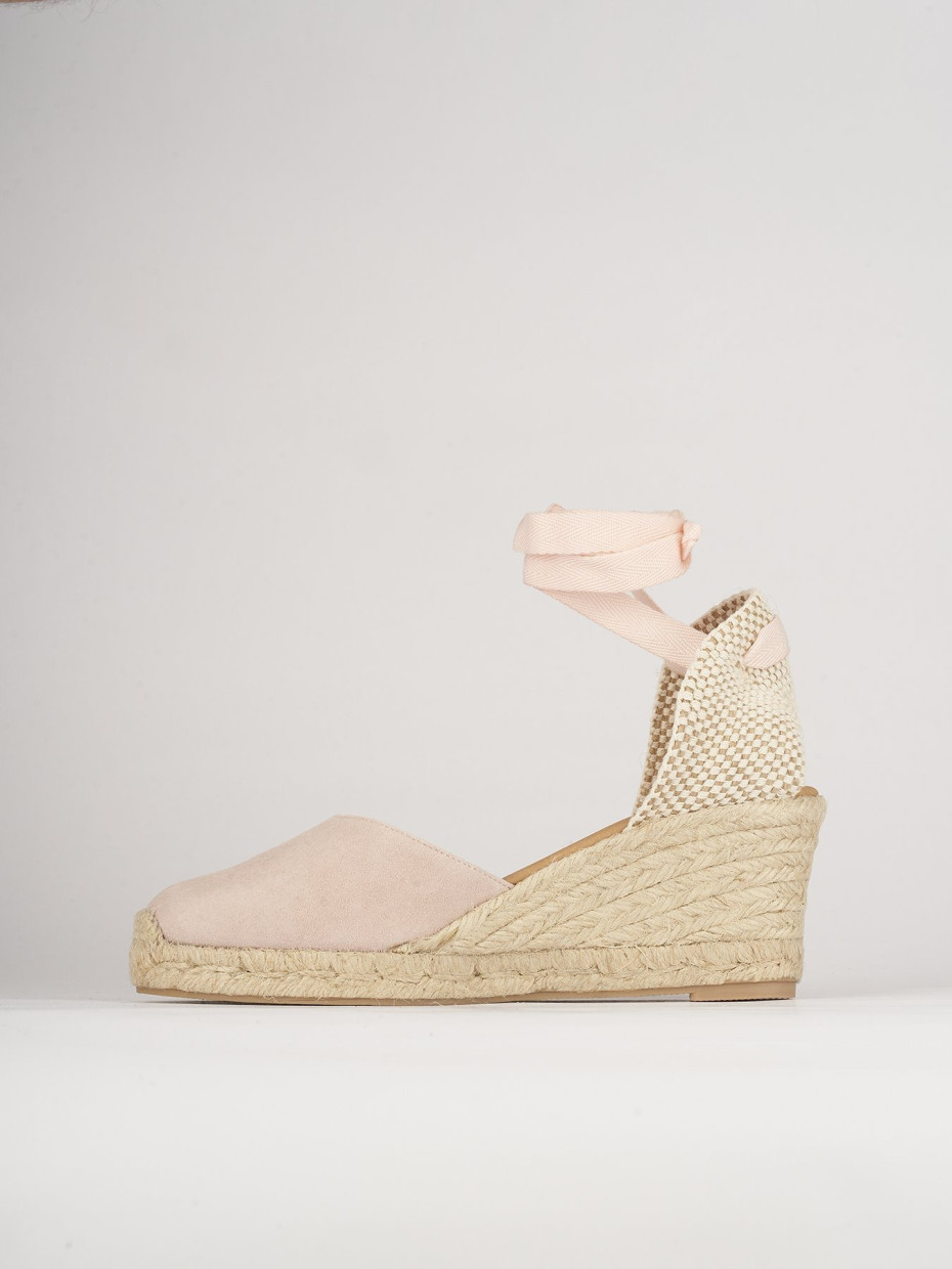 Espadrillas heel 5 cm pink chamois