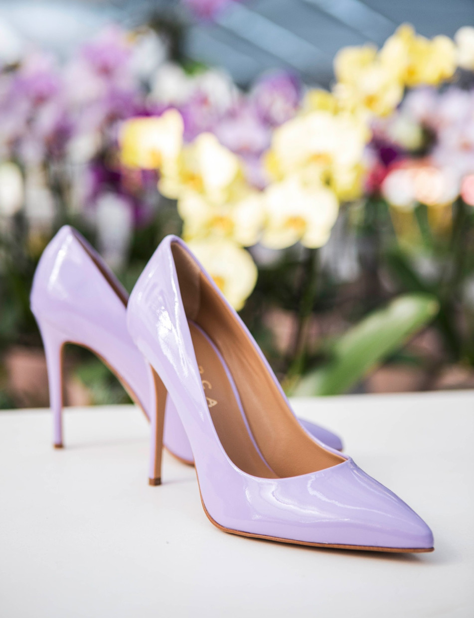 Zapatos de salón tacón 11 cm rosa charol