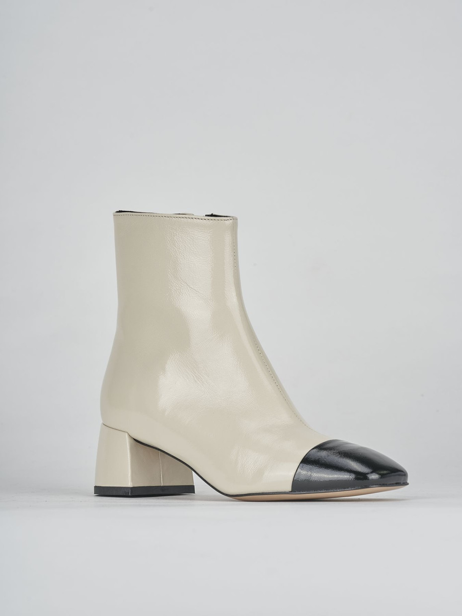 Stivaletti tacco 5cm pelle bianco