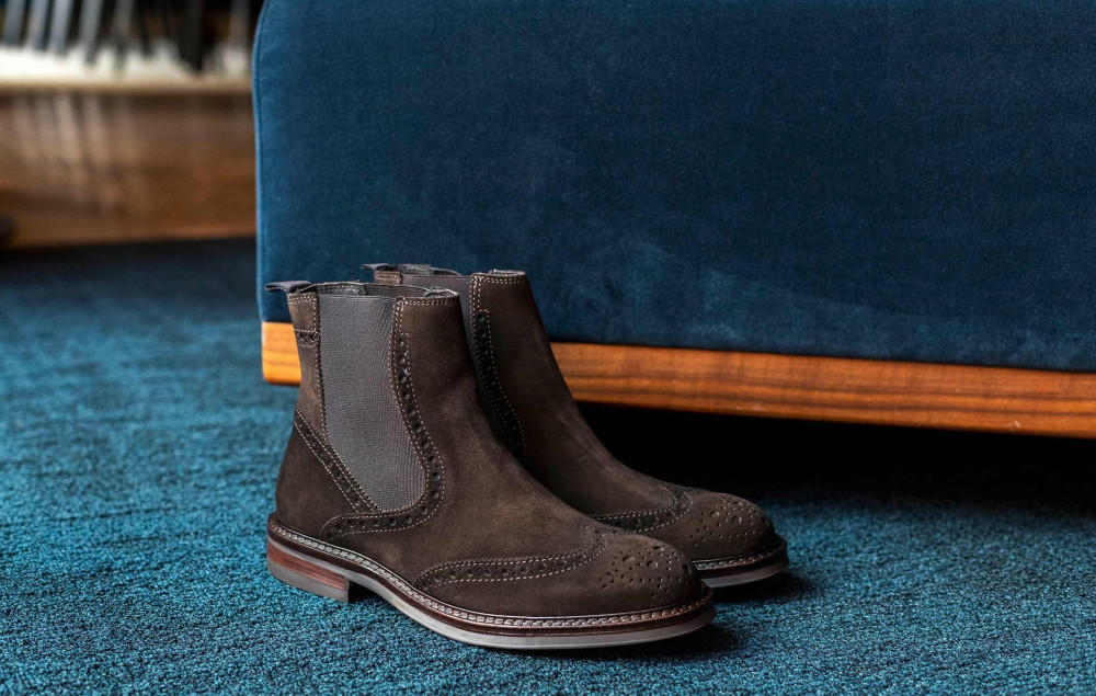 Botines marrón oscuro ante