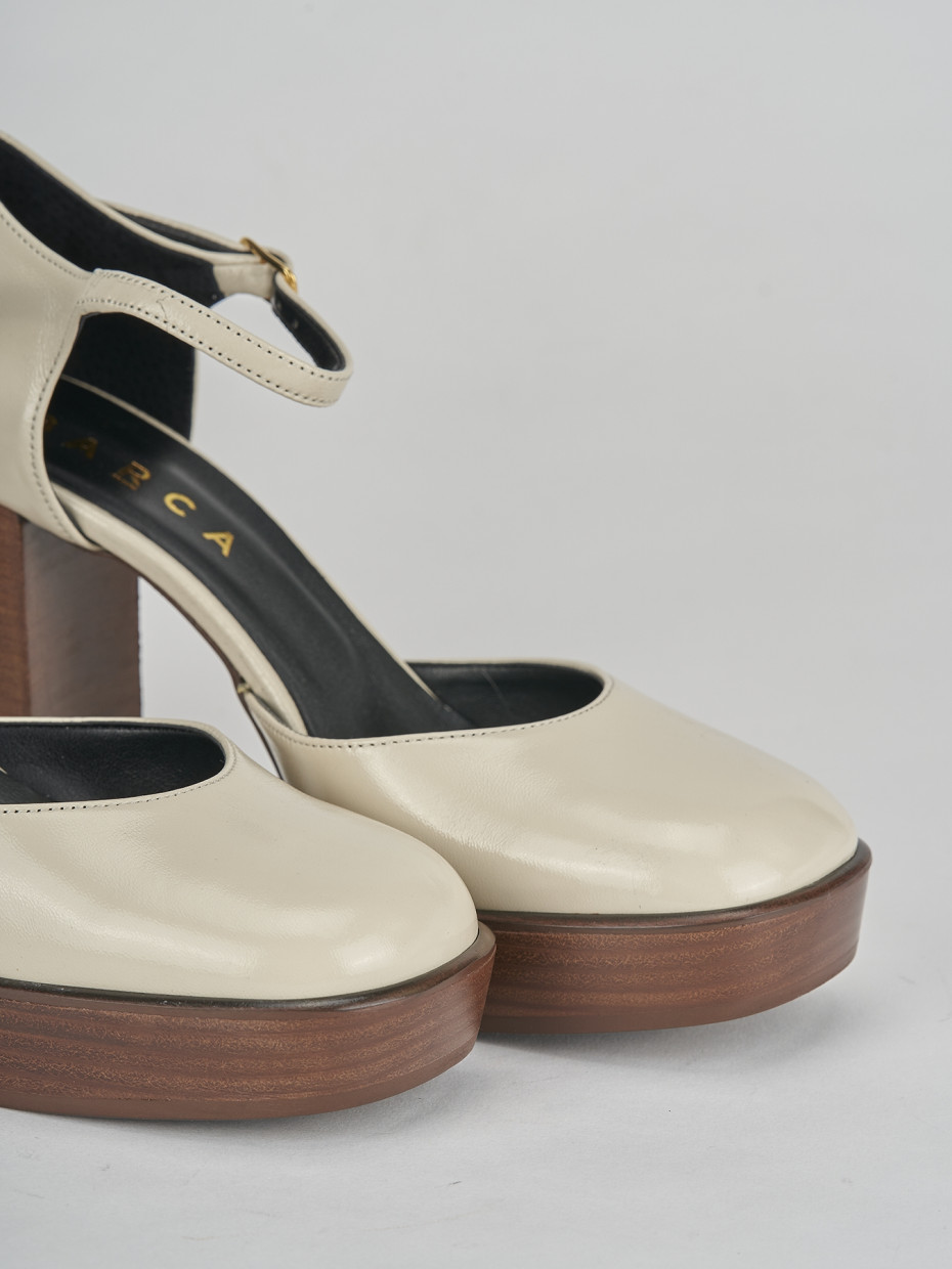 Pumps heel 9 cm white leather