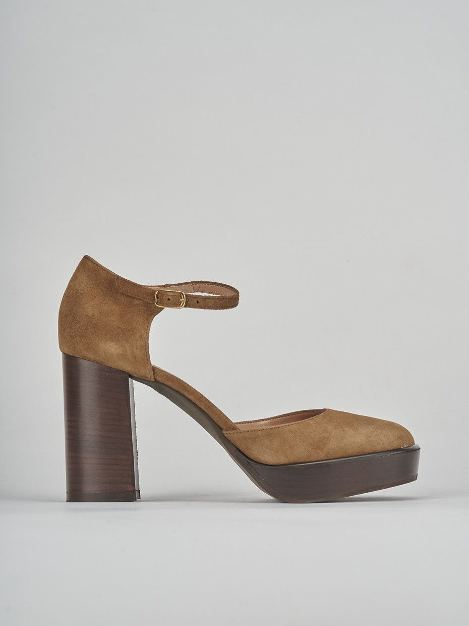 Pumps heel 9 cm brown chamois