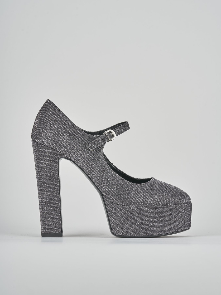 Zapatos de salón tacón 9 cm negro tejido