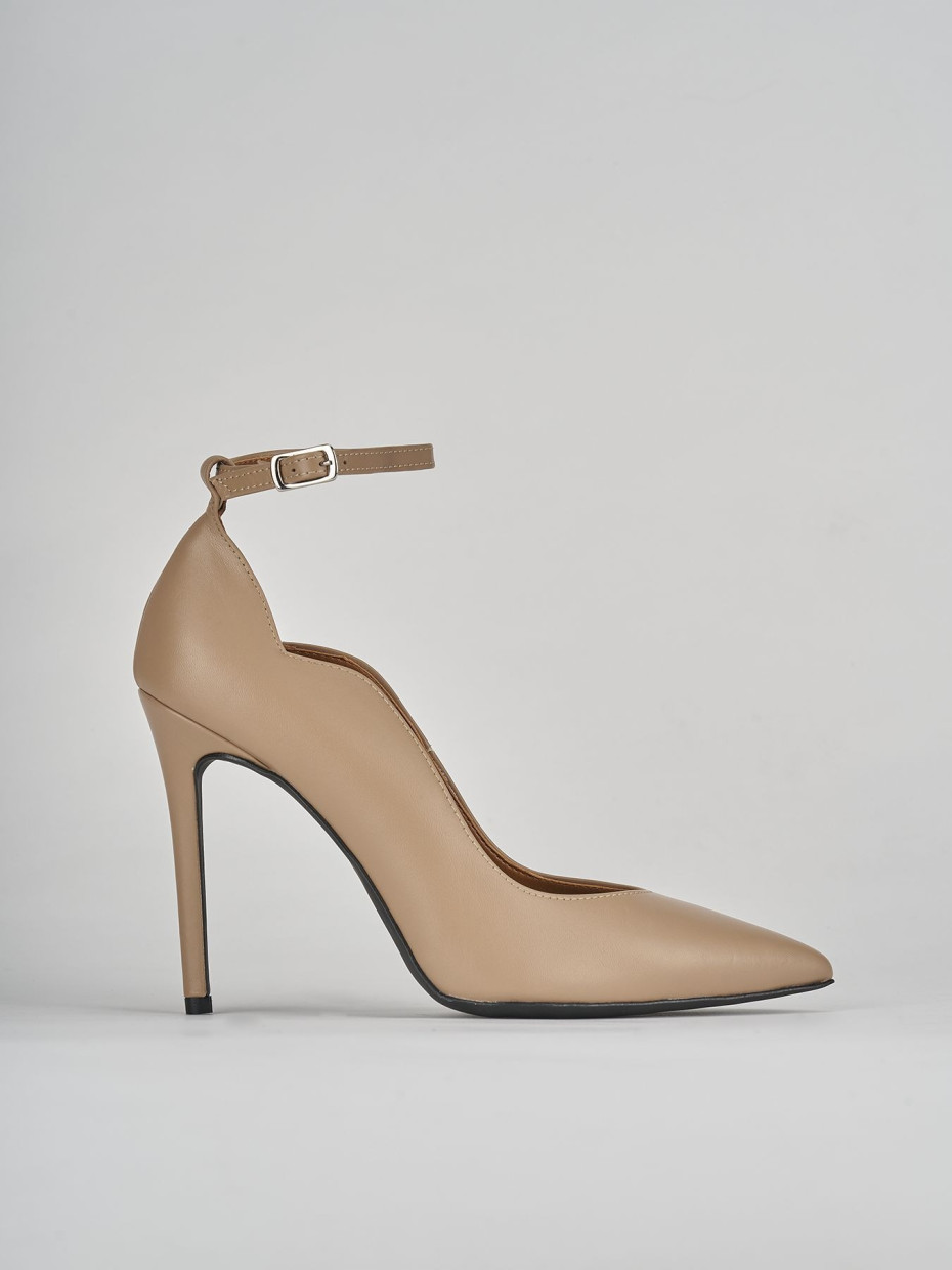 Pumps heel 10 cm brown leather