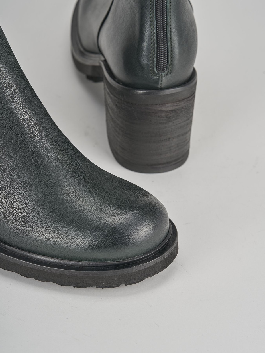 Stivaletti tacco 6cm pelle verde