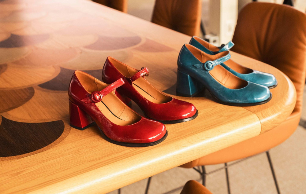 Zapatos de salón tacón 6 cm burdeos cuero