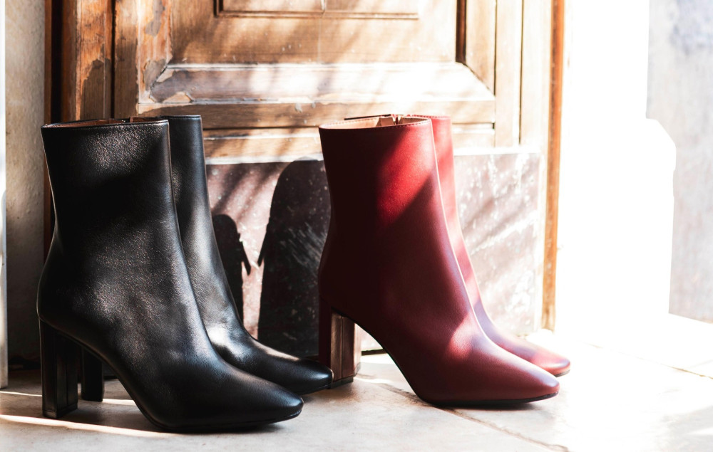High heel ankle boots heel 9 cm bordeaux leather