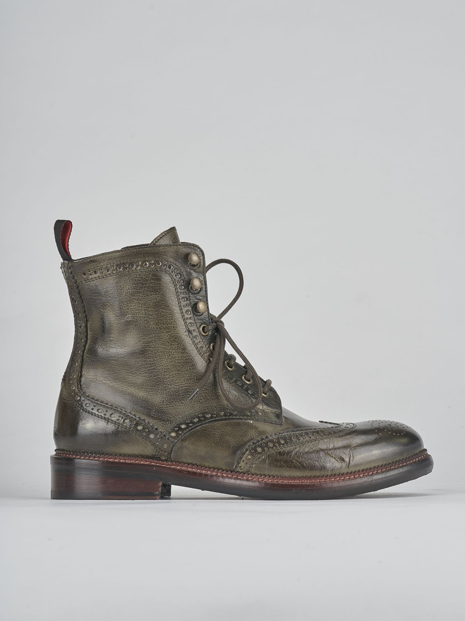 Botas militares verde cuero