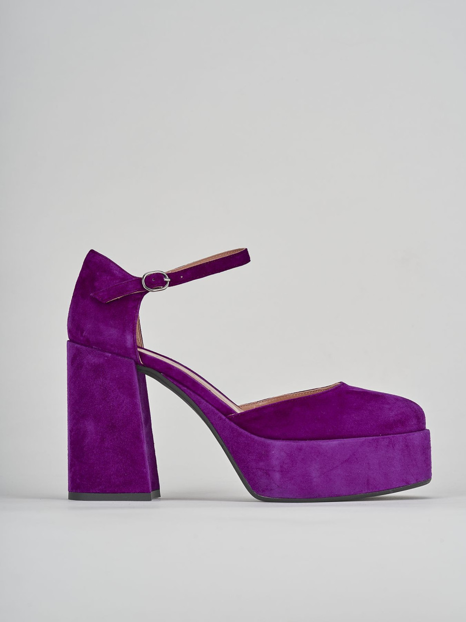 Décolleté tacco 9cm camoscio viola