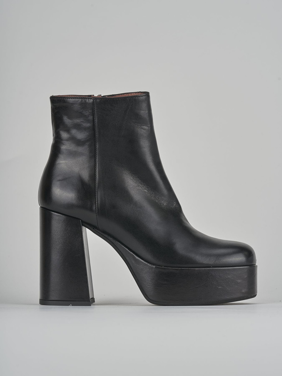 Botines de tacón alto tacón 9 cm negro cuero