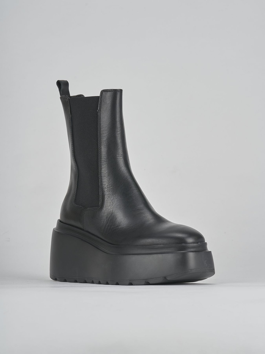 Stivaletti tacco 3cm pelle nero