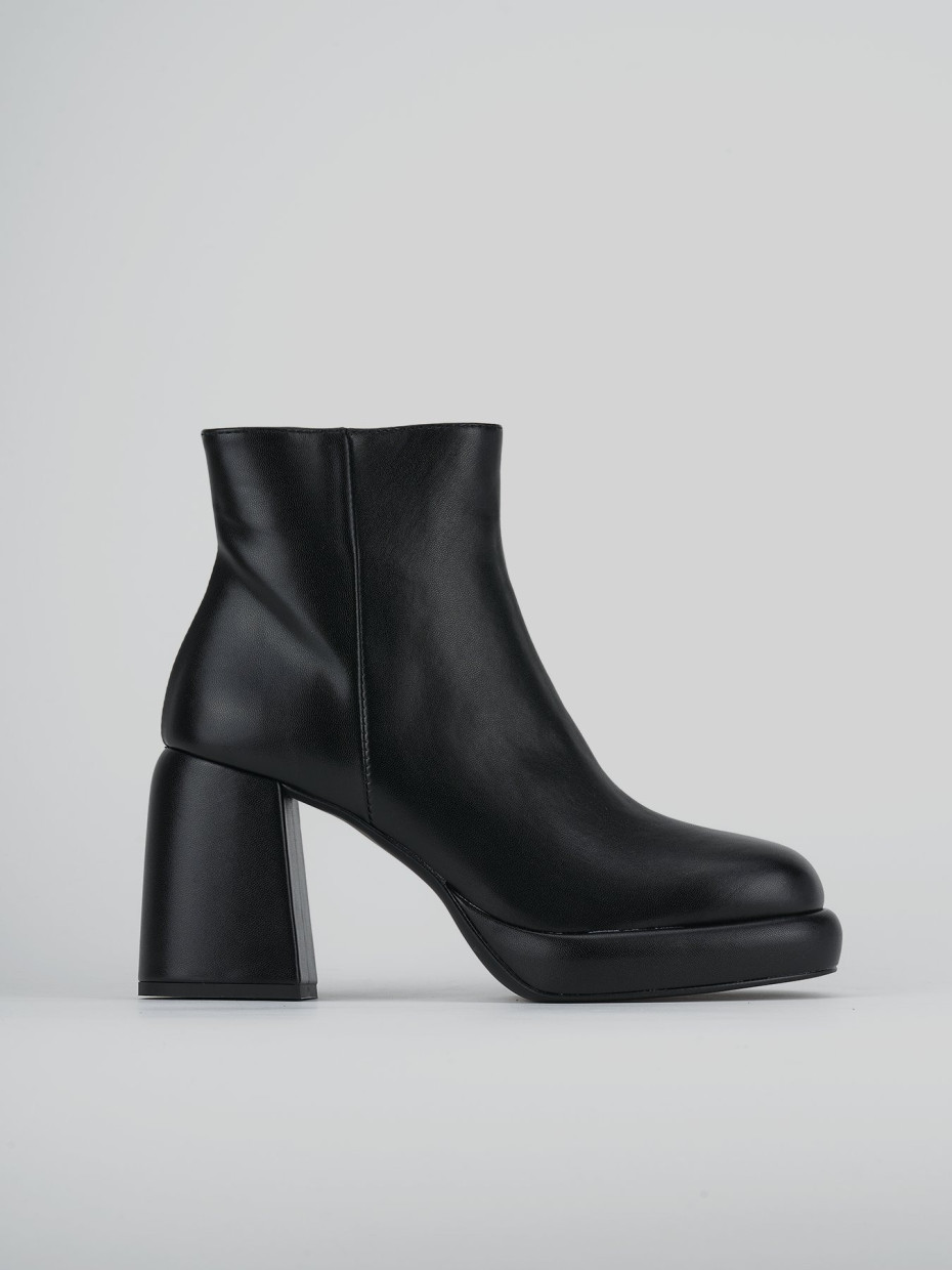 High heel ankle boots heel 11 cm black leather