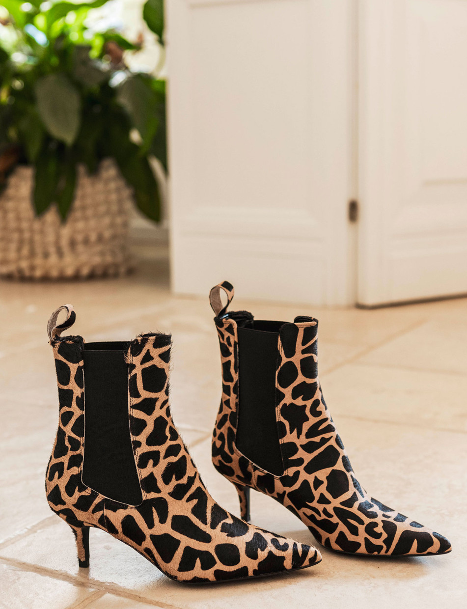 High heel ankle boots heel 5 cm giraffa horsy