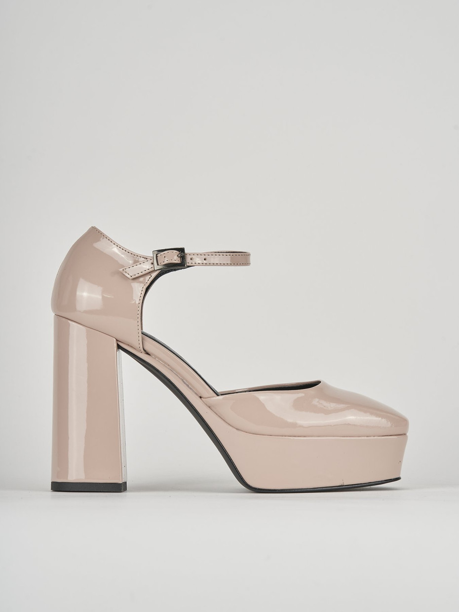 Pumps heel 10 cm beige leather
