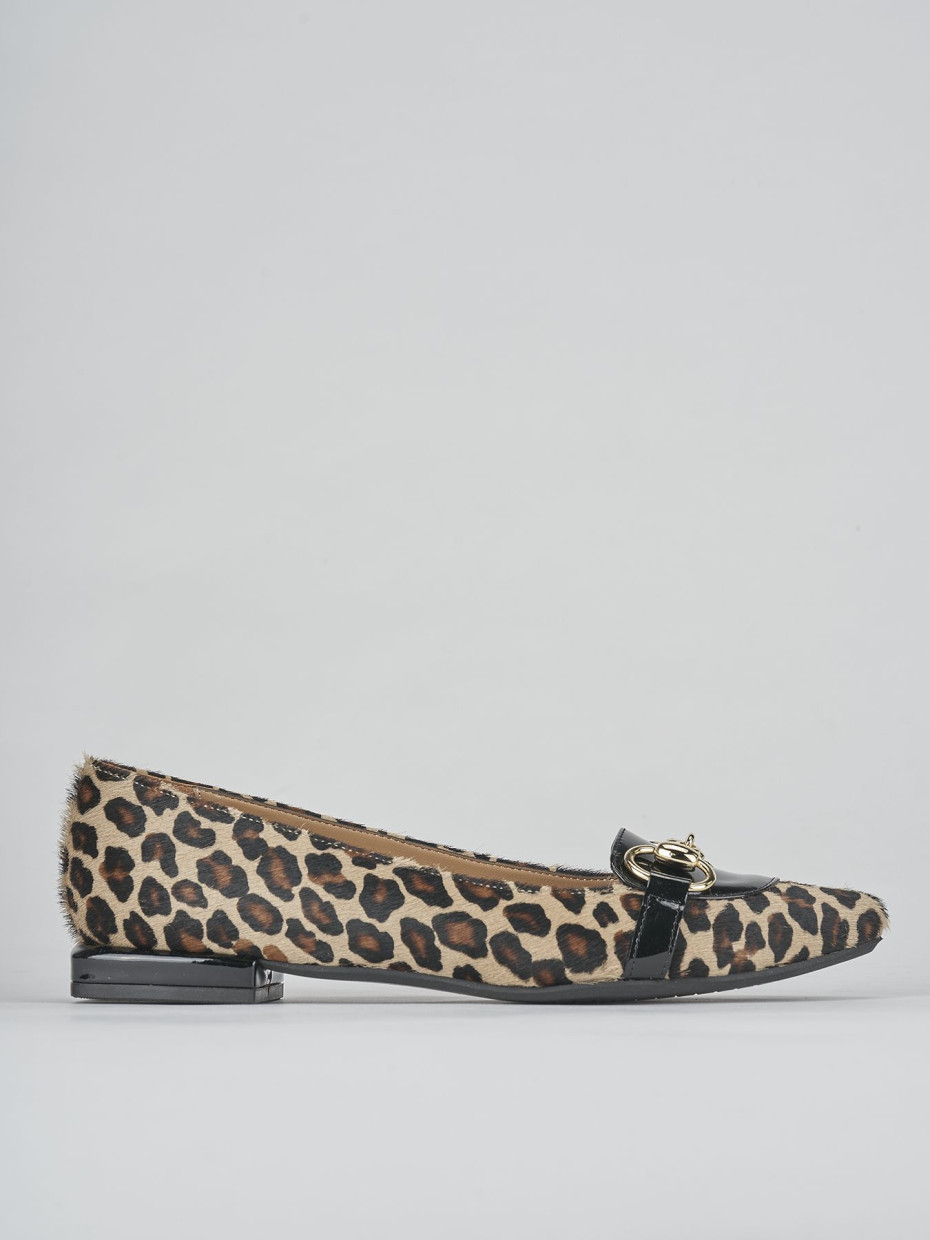 Flat shoes heel 1 cm multicolor leather