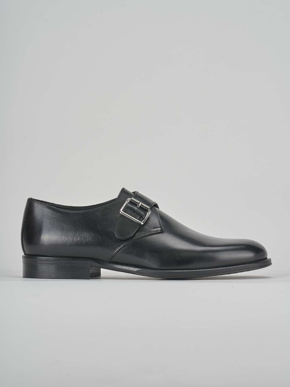 Zapatos de cordones negro cuero