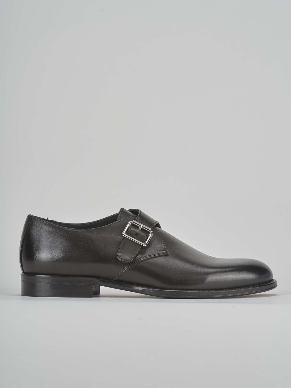 Zapatos de cordones marrón oscuro cuero
