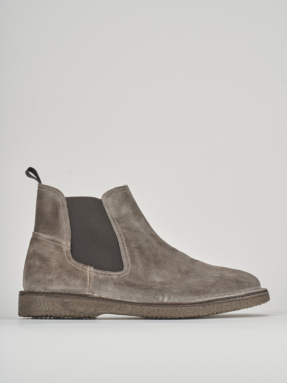 Botines tacón 1 cm beis ante