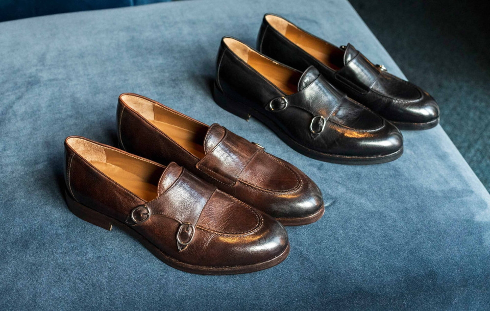 Mocasines tacón 2 cm marrón oscuro cuero