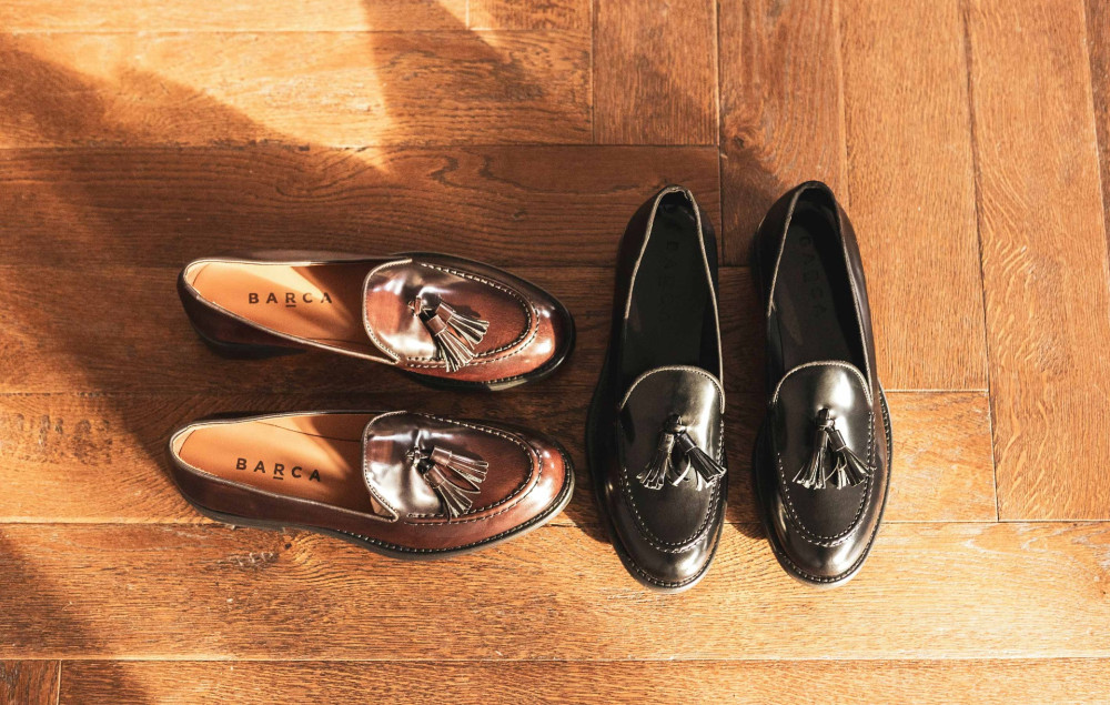 Mocasines tacón 2 cm marrón oscuro cuero